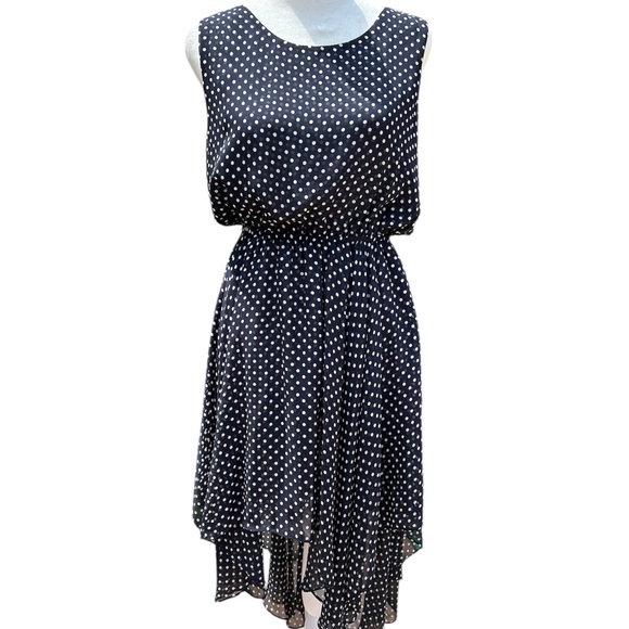 Pinkyotto Dresses & Skirts - PinkyOtto Dress Polka Dot Dress Black White Assymetrical Hem Flouncy Small